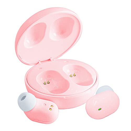 Wireless Earbuds for Kids,Bluetooth Headphones for Small Ears Women Man Adults,25hrs Playtime Built in Mic Earphones Premium Deep Bass in Ear Headset for School Sport Gym (Pink)