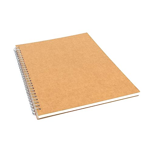 Ykimok 1 Pack College Ruled Notebook, Soft Brown Cover Spiral Notebook, Students Office Business Diary Spiral Book Journal,100 Pages, 50 Sheets, 10 x 7.5 Inch, With Writing Backboard