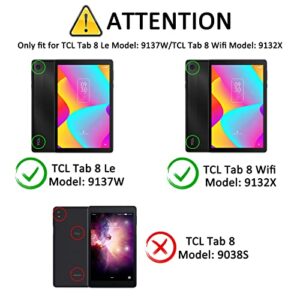 Caweet Case for TCL Tab 8 LE (Model: 9137W) 2023 Release, (𝐍𝐨𝐭 𝐅𝐢𝐭 𝐓𝐂𝐋 𝐓𝐚𝐛 𝟖 𝐌𝐨𝐝𝐞𝐥: 𝟗𝟎𝟑𝟖𝐒), Premium Leather Stand Cover with Magnetic Closure, Glitter Pink