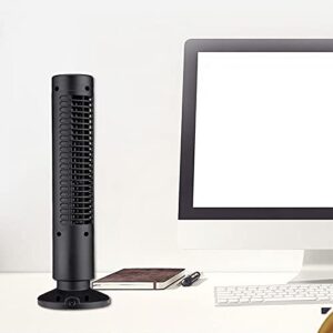 VALSEEL USB Tower Fan Bladeless Air Conditioner Small Fan, 2 Speeds Electric Fan, 33cm Mini Vertical Conditioner Office Desk Fan