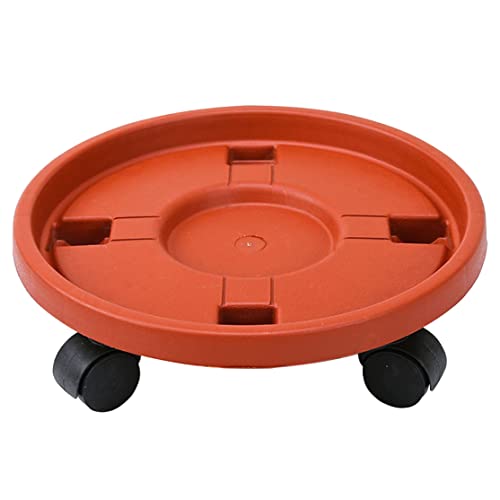 KUYYFDS Plant Saucers, Plant Pallet Caddy Flower Pot Stand Rolling Tray Round with Universal Wheels Style4