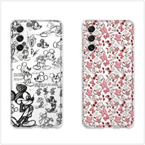 keqili [2 pack] for galaxy note 10 plus minnie mickey case,cute cartoon sketching graffiti minnie mouse mickey mouse tpu women girls clear phone cover for samsung galaxy note 10 plus