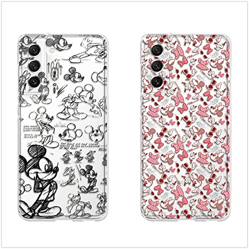 KeQili [2 Pack] for Galaxy Note 10 Plus Minnie Mickey Case,Cute Cartoon Sketching Graffiti Minnie Mouse Mickey Mouse TPU Women Girls Clear Phone Cover for Samsung Galaxy Note 10 Plus