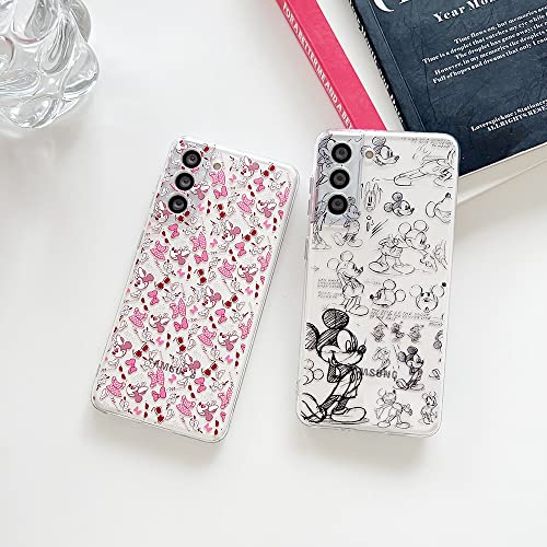 KeQili [2 Pack] for Galaxy Note 10 Plus Minnie Mickey Case,Cute Cartoon Sketching Graffiti Minnie Mouse Mickey Mouse TPU Women Girls Clear Phone Cover for Samsung Galaxy Note 10 Plus