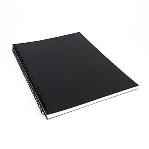 ykimok 1 pack college ruled notebook, soft black cover spiral notebook, memo notepad sketchbook, students office business diary spiral book journal, 120 pages, 60 sheets, 10 x 7.5 inch