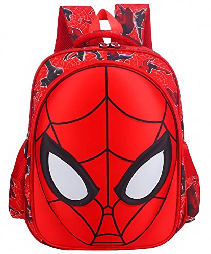 SUFRAH 13inch Cartoon Backpack Red&Blue Comic Waterproof Durable Lightweight Bookbag Fashion Causal Travel Bag