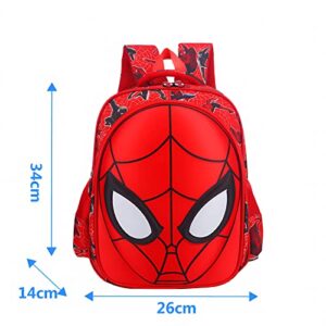 SUFRAH 13inch Cartoon Backpack Red&Blue Comic Waterproof Durable Lightweight Bookbag Fashion Causal Travel Bag