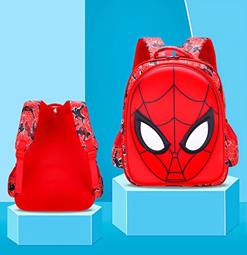 SUFRAH 13inch Cartoon Backpack Red&Blue Comic Waterproof Durable Lightweight Bookbag Fashion Causal Travel Bag