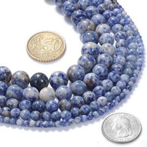 6mm natural blue spot gemstone round loose beads crystal stone bracelet necklace accessories crafts for jewelry making diy,1 strand 15"