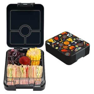 aohea kids bento boxes lunch box for school, leak-proof small bento box 4 compartment toddler lunch container for daycare, ideal portions size for ages 3 to 7, bpa-free&dishwasher safe(ball)