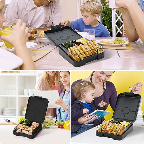 AOHEA Kids Bento Boxes Lunch Box for School, Leak-Proof Small Bento Box 4 Compartment Toddler Lunch Container for Daycare, Ideal Portions Size for Ages 3 to 7, BPA-Free&Dishwasher Safe(Ball)