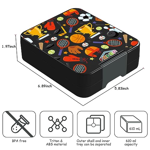 AOHEA Kids Bento Boxes Lunch Box for School, Leak-Proof Small Bento Box 4 Compartment Toddler Lunch Container for Daycare, Ideal Portions Size for Ages 3 to 7, BPA-Free&Dishwasher Safe(Ball)