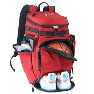 wolt | basketball backpack bag with separate ball compartment and shoes pocket, large sports equipment bag for basketball, soccer, rugby, volleyball, baseball sport backpack bag