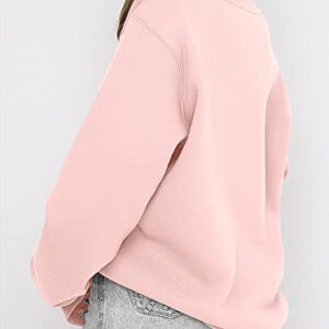 ANRABESS Oversized Sweatshirts for Women Teen Girls Pullover Casual Loose Fit Fleece Crop Hooded Sweaters Fall Winter Fashion y2k Clothes A1026-huafen-XL Light Pink