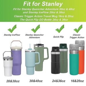 AIERSA 2Pcs Silicone Boot Sleeve for Stanley Quencher 40oz 30oz Tumbler with Handle, for IceFlow 20oz 30oz,Protective Water Bottle Cup Bottom Cover for Stanley Tumbler Accessories, Glow in the Dark