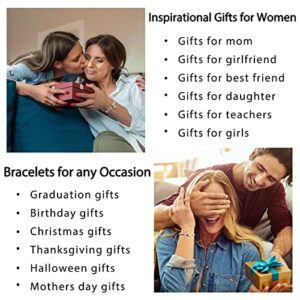 NANOOER Gifts for Women Inspirational Bracelets for Women Gifts for Graduation Birthday Christmas Mothers day Valentines Thanksgiving Teacher Appreciation Gifts for Her Mom Best Friend Sister Women Girls