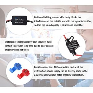 Hidden Car Antenna Booster Amplifier Strengthen 25db,Universal 12V FM AM Radio Antenna Adapter for Car Stereo,Audio,Radio,Media,Head Unit Receiver