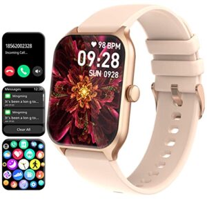smart watch(answer/make call), 1.96" touch screen smartwatch for android and ios phones with heart rate & sleep monitor, blood oxygen tracking, ip68 waterproof fitness tracker for men and women