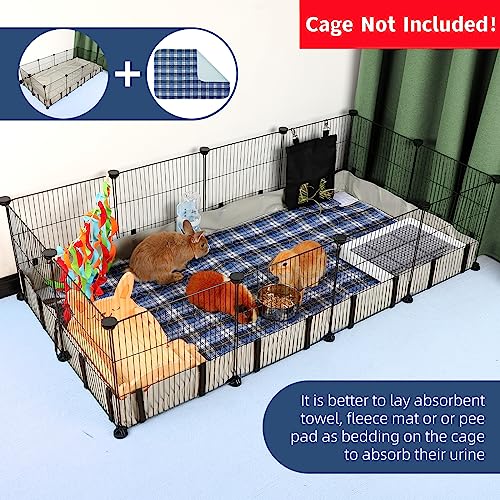 FHTONGE 55.9x28 Guinea Pig Cage Bottom Tarp for C&C Cage Panel, Waterproof Guinea Pig Cage Liner Base Washable Small Animal Cage Bedding for Hamster Chinchilla Hedgehog Ferret Rabbit Habitat(No Cage)