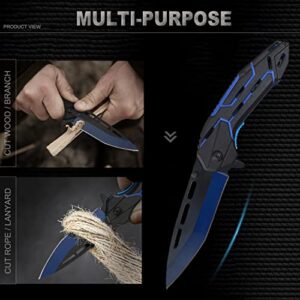 VIFUNCO Folding Pocket Knife for Men, EDC Tactical Knife with Clip, Liner Lock, Stainless Steel Sharp Pocket Knives for Outdoor, Survival Camping Hiking, Gifts for Dad Him Husband