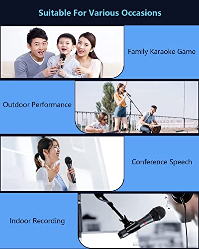 Lococo Wireless Microphone,UHF Metal Rechargeable Handheld Dynamic Mic with USB Receiver Mute Function for Karaoke Party,Computer,Mobile Phone,Amplifier,PA System,Singing Machine