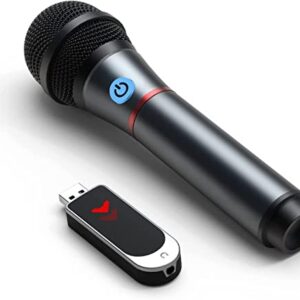 Lococo Wireless Microphone,UHF Metal Rechargeable Handheld Dynamic Mic with USB Receiver Mute Function for Karaoke Party,Computer,Mobile Phone,Amplifier,PA System,Singing Machine