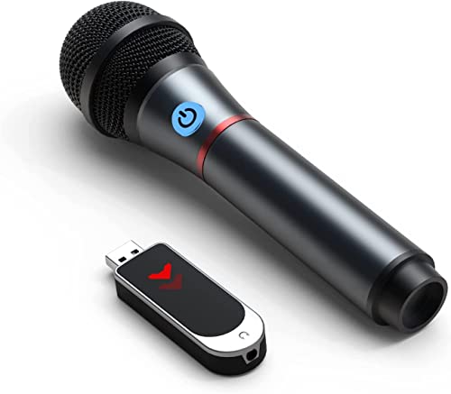 Lococo Wireless Microphone,UHF Metal Rechargeable Handheld Dynamic Mic with USB Receiver Mute Function for Karaoke Party,Computer,Mobile Phone,Amplifier,PA System,Singing Machine