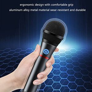 Lococo Wireless Microphone,UHF Metal Rechargeable Handheld Dynamic Mic with USB Receiver Mute Function for Karaoke Party,Computer,Mobile Phone,Amplifier,PA System,Singing Machine