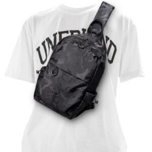 cantlor men small sling bag crossbody backpack travel daypacks chest pack lightweight outdoor shoulder bag one strap (991801-black camouflage)