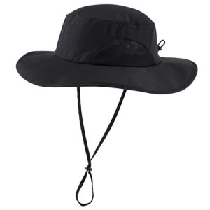 home prefer upf50+ mens sun hat wide brim fishing hat uv protection hat portable gardening bucket hat black