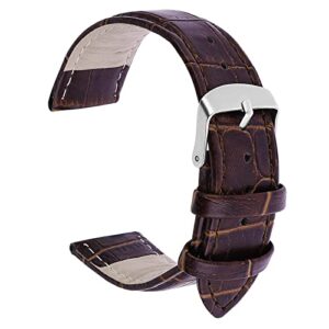 tiesome quick release leather watch bands, replacement leather watch strap for men women - 18mm 20mm 22mm (20mm, brown)