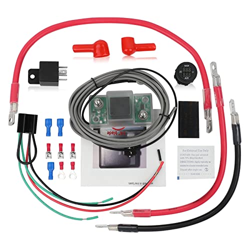 UTV-SBI-CM Dual Battery Connect & Monitor Kit Isolator with silicon insulators andDual Lock fastner for UTV ATV RV Car Truck Marine Boat Personal Watercraft All of the above with Lithium battery