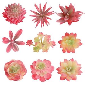 YdaBao Artificial Succulents Plants-9 Pcs Mini Fake Succulents Unpotted Faux Succulents Plants, Realistic Crafting Floral Decor for Home, Party, Office, Indoor & Outdoor