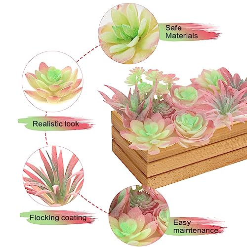 YdaBao Artificial Succulents Plants-9 Pcs Mini Fake Succulents Unpotted Faux Succulents Plants, Realistic Crafting Floral Decor for Home, Party, Office, Indoor & Outdoor