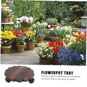 GANAZONO 1pc Removable Tray Round Planter Heavy Duty Shelf Brackets Carts with Wheels Heavy Duty DIY Plant Saucer Flower Pot Roller Flower Pot Caddy Simple Flowerpot Tray Flower Pot Base