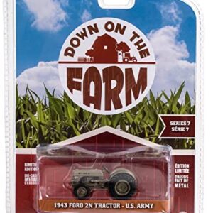 Greenlight 48070-A Down on The Farm Series 7-1943 2N Tractor - U.S. Army 1:64 Scale Diecast