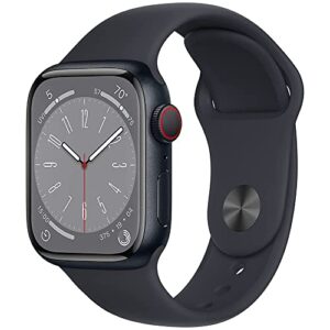 apple watch series 8 (gps, 45mm) midnight aluminum case with midnight sport band (renewed premium)