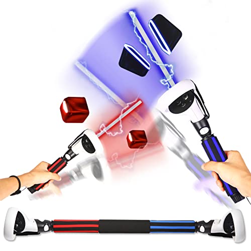 VR Game Dual Handle Extension Grips for Oculus Quest 2 Controllers Playing Beat Saber Game and Long Beat Saber Stick Accessories