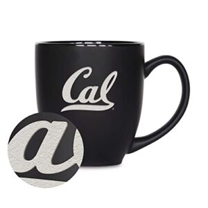 rico industries ncaa cal berkeley golden bears main 16oz matte black bistro mug - for hot or cold drinks - team logo etched for unique feel