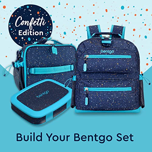 Bentgo® Kids Backpack - Confetti Edition Designed Lightweight 14” Backpack for School, Travel & Daycare - Roomy Interior, Durable & Water-Resistant Fabric & Loop for Lunch Bag (Abyss Blue)