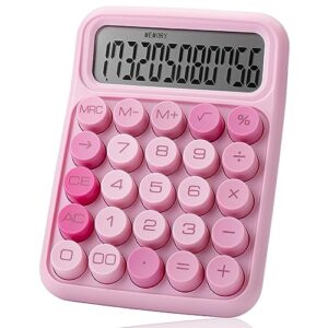 mr. pen- mechanical switch calculator, 12 digits, large lcd display, pink calculator big buttons, mechanical calculator, calculators desktop calculator, cute calculator, aesthetic calculator pink