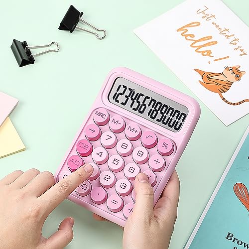 Mr. Pen- Mechanical Switch Calculator, 12 Digits, Large LCD Display, Pink Calculator Big Buttons, Mechanical Calculator, Calculators Desktop Calculator, Cute Calculator, Aesthetic Calculator Pink