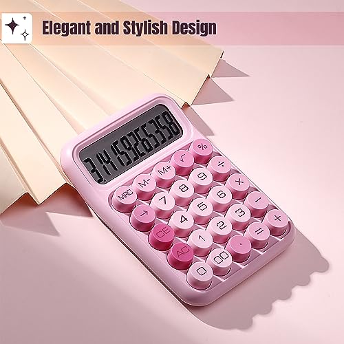 Mr. Pen- Mechanical Switch Calculator, 12 Digits, Large LCD Display, Pink Calculator Big Buttons, Mechanical Calculator, Calculators Desktop Calculator, Cute Calculator, Aesthetic Calculator Pink