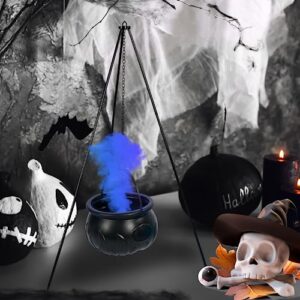 Hourleey Witches Cauldron on Tripod, Halloween Outdoor Decorations with Green Lights, Hocus Pocus Candy Bucket Decor for Home Patio Garden Lawn Outside