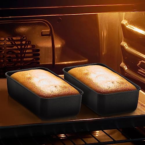 E-far Nonstick Bread Loaf Pan Set of 3, 9x5 Inch Stainless Steel Core Metal Loaf Pan for Baking Homemade Bread, Meatloaf and Brownie, Non Toxic & Easy Release, Rust Proof & Sturdy