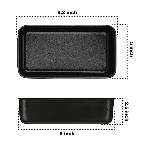 E-far Nonstick Bread Loaf Pan Set of 3, 9x5 Inch Stainless Steel Core Metal Loaf Pan for Baking Homemade Bread, Meatloaf and Brownie, Non Toxic & Easy Release, Rust Proof & Sturdy