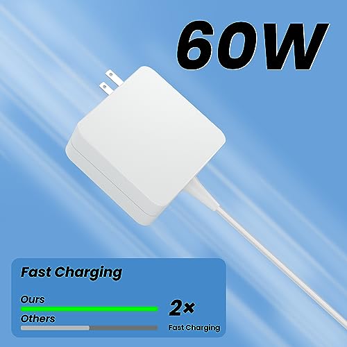 Mac Book Pro Charger,60W T-Tip Charger Power Adapter, Universal Laptop Charger Compatible with Mac Book Air/Mac Book Pro 13-Inch Retina Display(After 2012)