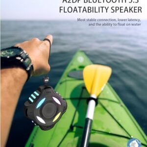 Waterproof Bluetooth Speaker IPX7, Shower Speaker with Multi-Color Light,Floating, Loud HD Stereo Sound, Robust Bass, Portable Speaker with 24H Playtime for Kayak Canoe Beach Trip, Gifts for Men,Women