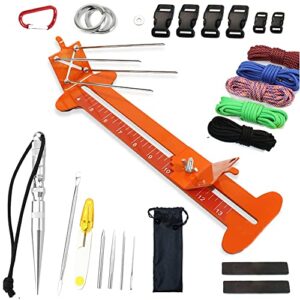kokkoya 2-in-1 paracord jig kit adjustable length bracelet maker kit metal weaving diy craft paracord tools 4" to 13" with free cord and buckles