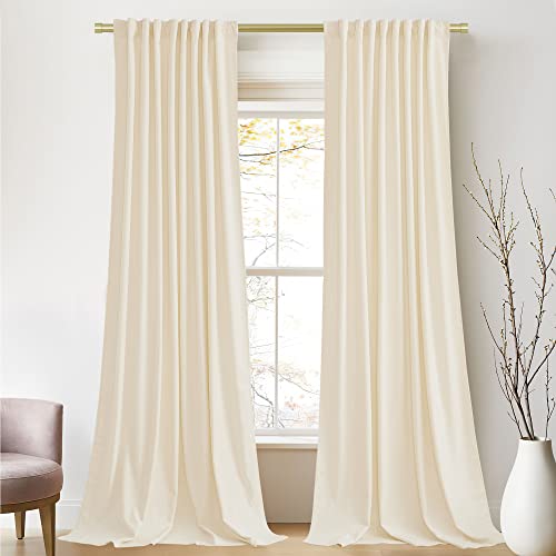 StangH White Velvet Curtains & Short Blackout Curtains